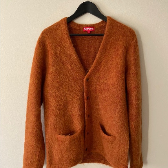 Supreme FW15 brushed mohair orange cardigan - Picture 4 of 4